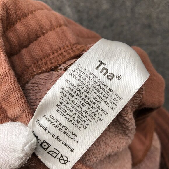 TNA Cozy Fleece Boyfriend Sweat Shorts Womens M Tan Brown High Rise Cutoff - Picture 8 of 8